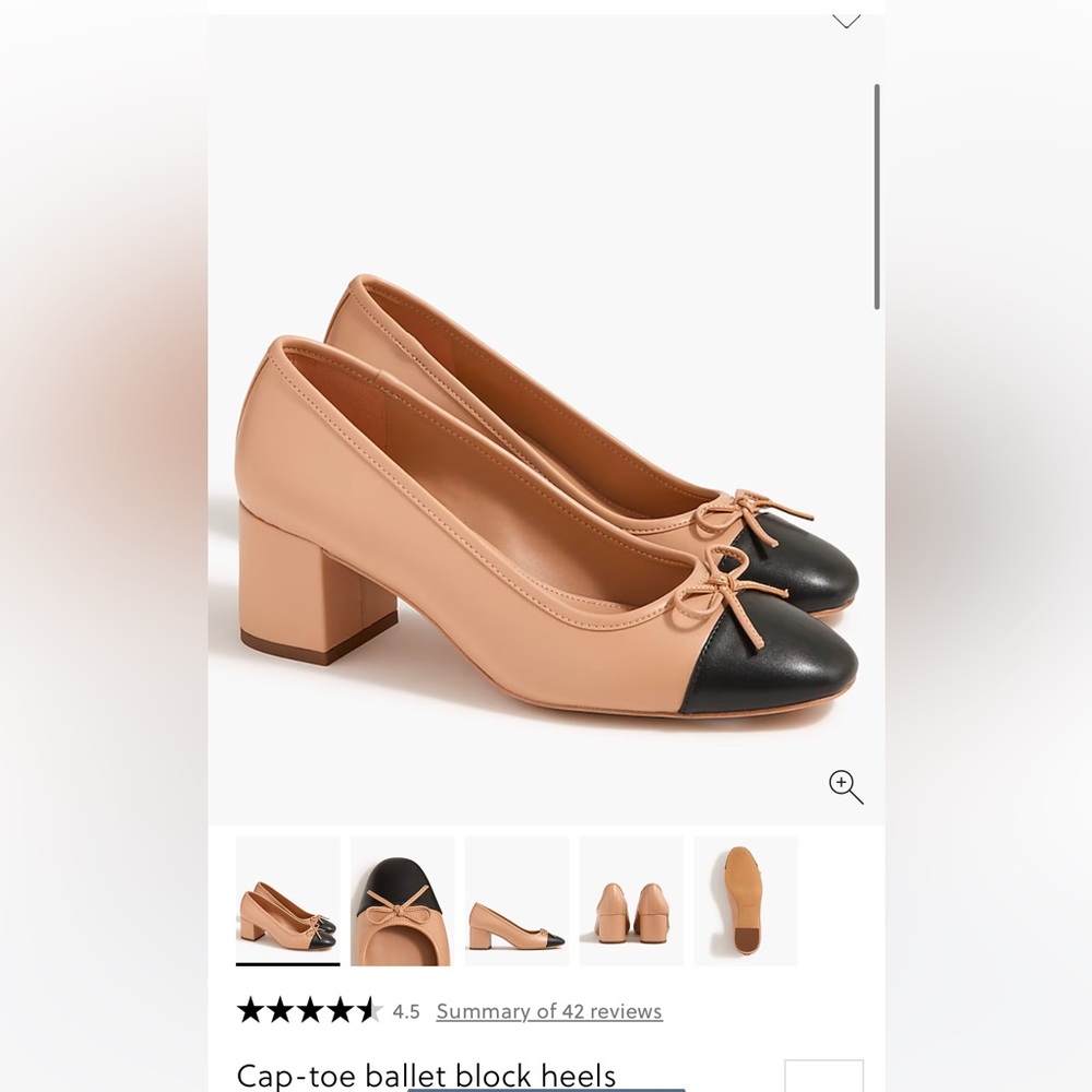 J crew cap toe heel size 7.5.